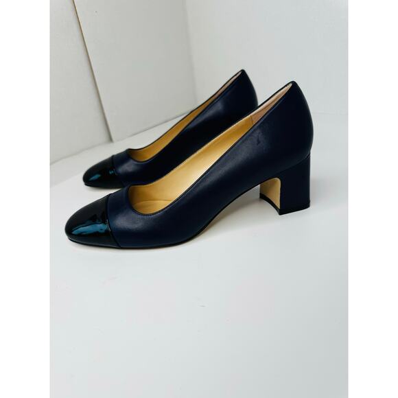 Stuart Weitzman Milla Blue Patent Leather Pumps Women’s Size 8 Heel Classic Shoe - Picture 9 of 12